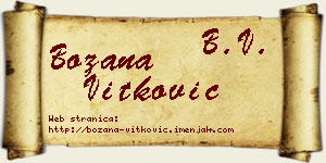 Božana Vitković vizit kartica